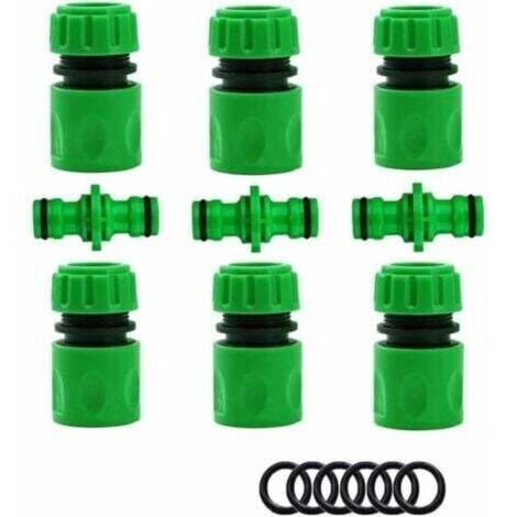 Raccords pour tuyau d'arrosage, embouts pour tuyau d'arrosage (6 raccords rapides, 3 bouchons doubles), kit de connexion rapide et facile.