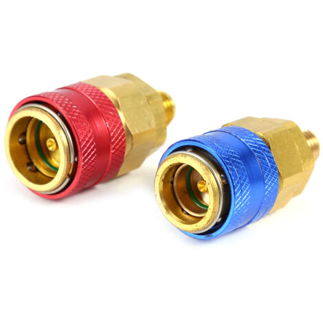Raccords R134a pour manomètre de climatisation automobile, adaptateurs en cuivre pour connexion rapide côté haut et bas