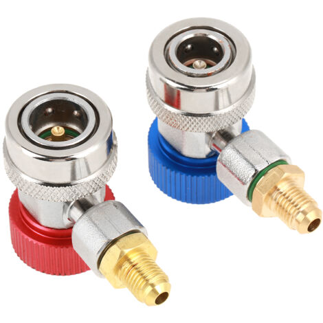 Raccords Rapides Haute/Basse Pression Climatisation R134A avec Bouchons