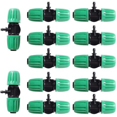 Raccords Tuyau Arrosage, 12 Pièces Raccords en Té Tuyau d'Irrigation de 1/2"(13-15mm) à 1/4"(4-6mm), Raccords pour Tuyaux d'Arrosage d'Irrigation pour Jardin Agriculture Arrosage Système