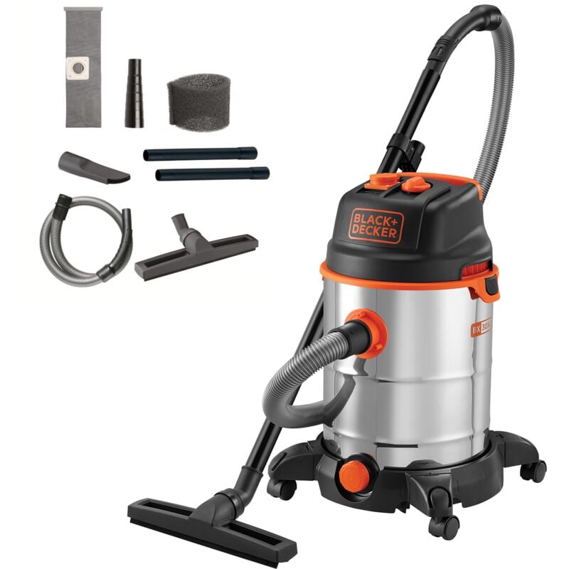 Aspirateur Eau et Poussière Black+Decker BXVC30XTDE Puissance absorbée 1600 w, Capacité cuve 30 l
