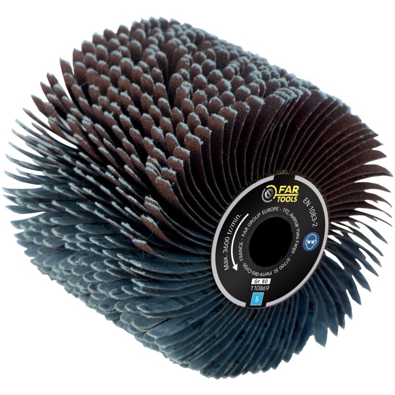 Brosse à lanières abrasives A80 FAR TOOLS Ø 120 mm L 100 mm - 110869