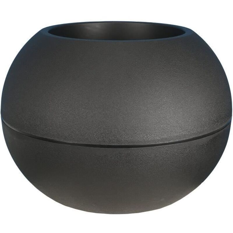 Pot en plastique boule effet granit 40 cm