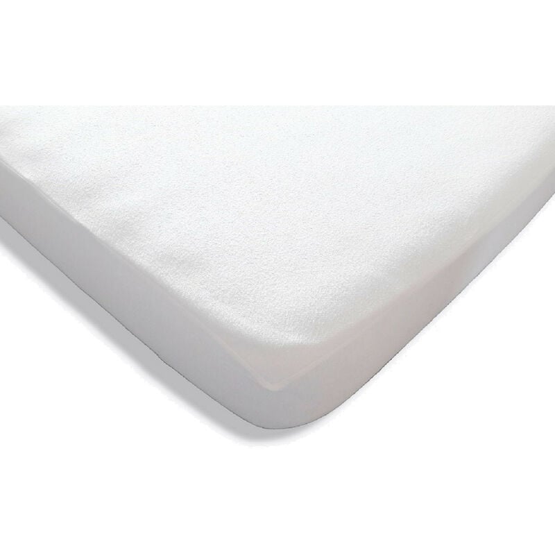 Future Home - protège-matelas coton blanc drap housse 110x200cm matelas protect - blanc