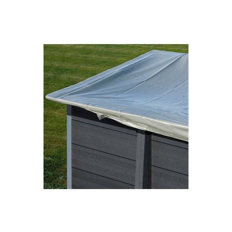 Bâche hiver compatible piscine composite Gre - Octogonale Ø410cm [ - ] Gris foncé
