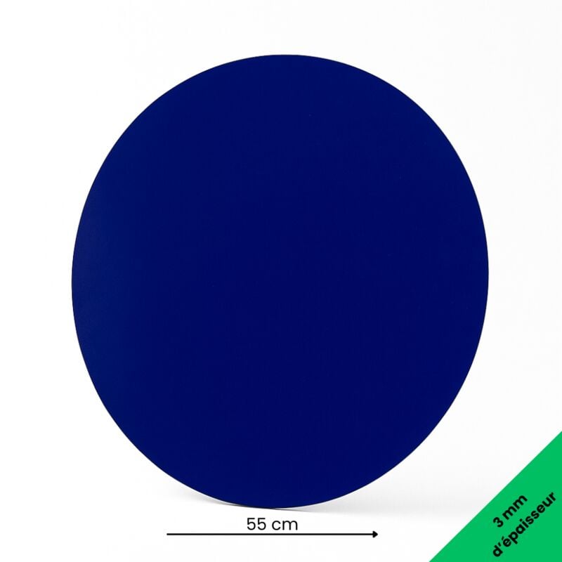 Panneau Composite Aluminium Couleur 3 mm Rond. Plaque alu ronde - Bleu - Diamètre 550 mm