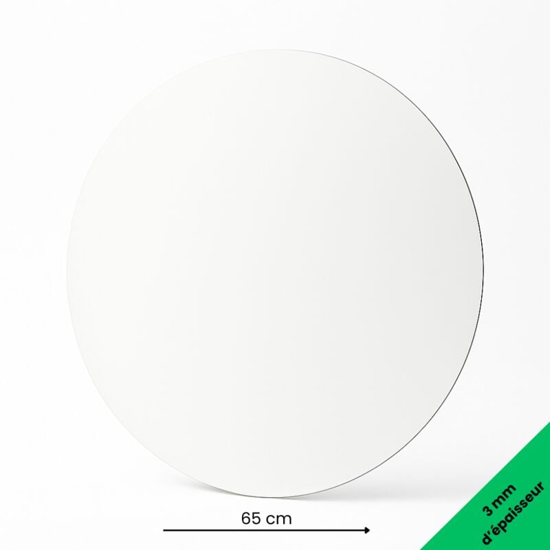 Panneau Composite Aluminium Couleur 3 mm Rond. Plaque alu ronde - Blanc - Diamètre 650 mm