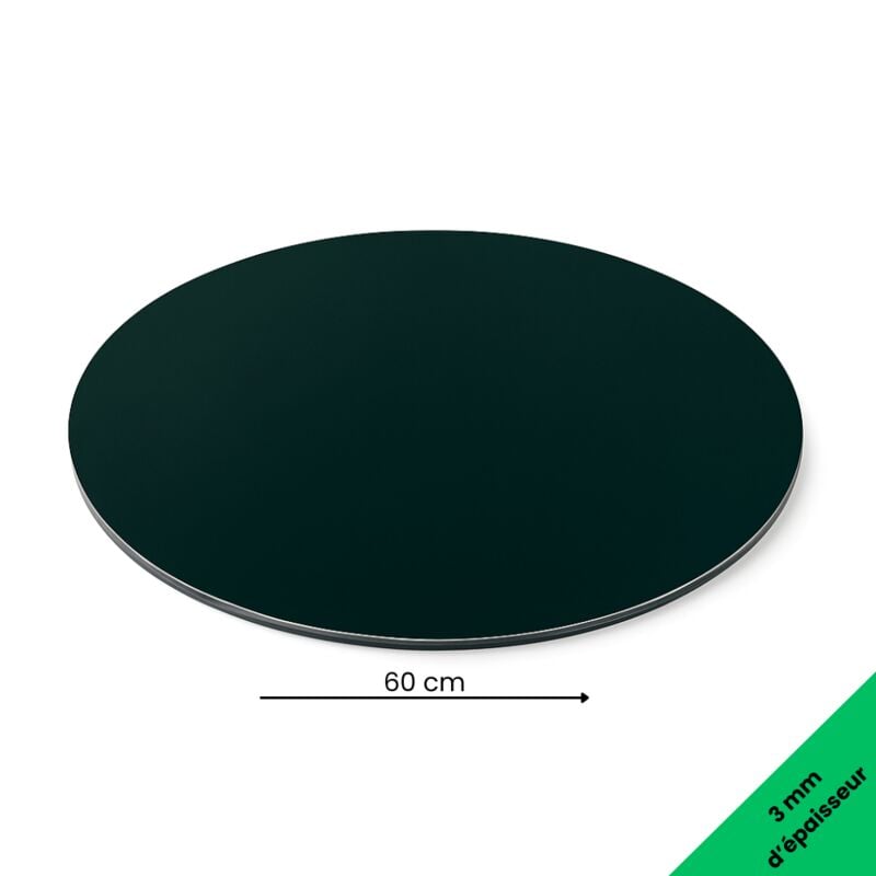 Panneau Composite Aluminium Couleur 3 mm Rond. Plaque alu ronde - Noir - Diamètre 600 mm