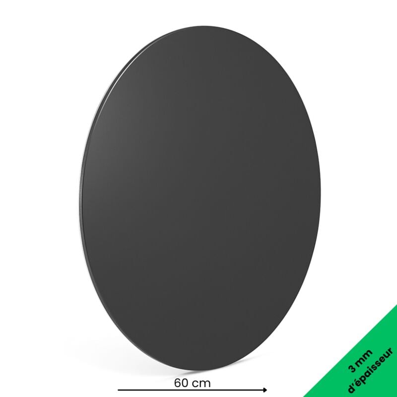 Panneau Composite Aluminium Couleur 3 mm Rond. Plaque alu ronde - Gris - Diamètre 600 mm