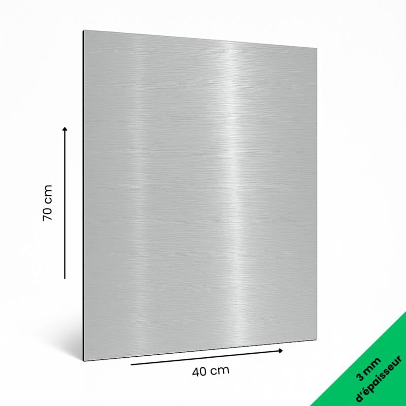 Panneau Composite Aluminium Brossé 3 mm. Plaque alu avec au Centre un Polyéthylène (pvc) - 40 x 70 cm (400 x 700 mm)