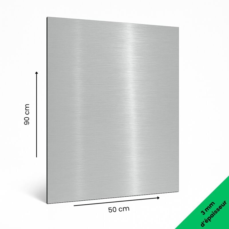 Panneau Composite Aluminium Brossé 3 mm. Plaque alu avec au Centre un Polyéthylène (pvc) - 50 x 90 cm (500 x 900 mm)