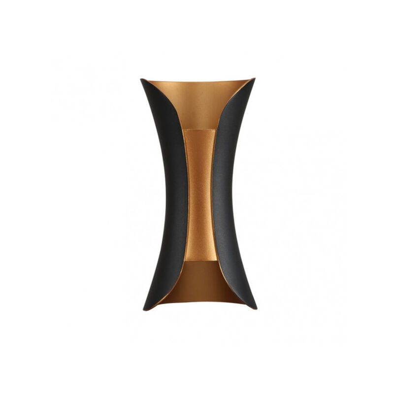 Applique murale sweeper de wall 10w 4000k dickens black/gold 950lm 20x10x9 cm ip65 aluminium