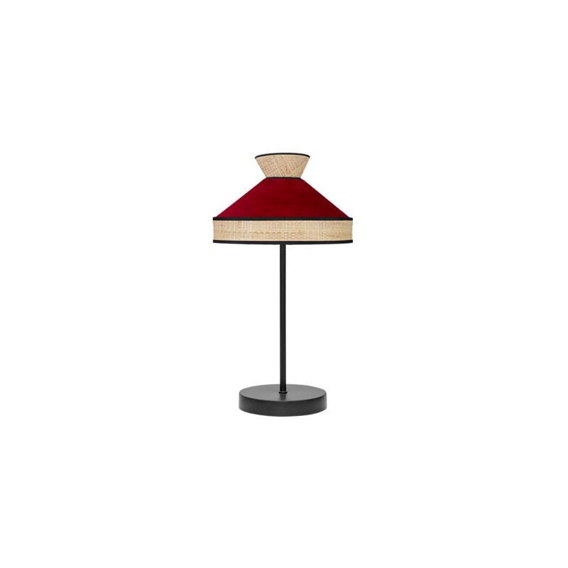 Senko - fabrilamp Lampe à poser avec finition naturelle/rouge Fabrizio