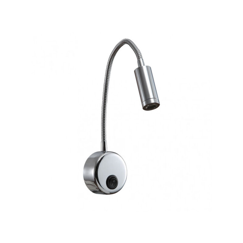 Applique 3w 4000k 285lm edgar chrome 40x7x19 cm avec interrupteur, articulée et ajustable