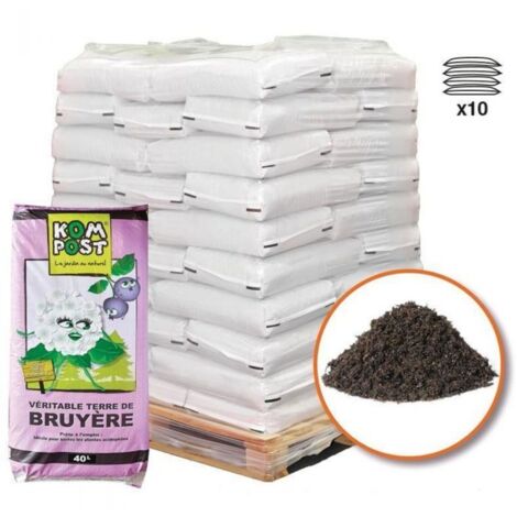 Racine – Lot de 10 sacs de terre de bruyère forestière 40 litres – Spécial plantation – Poids hors normes – Livraison par camion 19 tonnes