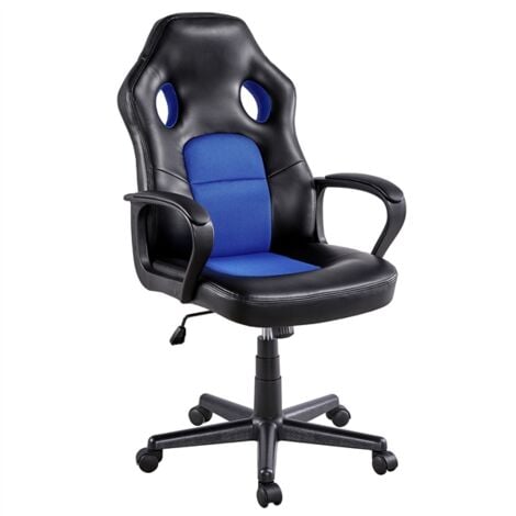 Gaming Stuhl Schreibtischstuhl Chefsessel Bürostuhl Ergonomisch, gepolsterte Armlehnen, Wippfunktion, belastbar bis 150 kg, fürs Büro, Arbeitszimmer