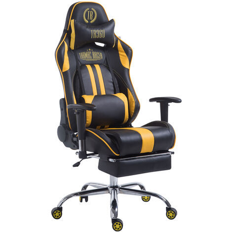 Racing Limit Office Chaise en noir / jaune, avec des reproches