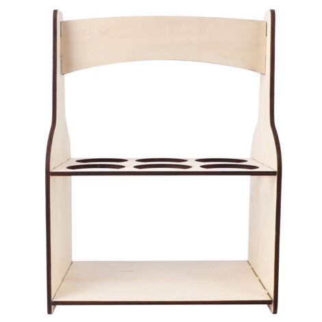 Rack à bouteilles en bois pour 6 vins et bières, rangement bar et cave