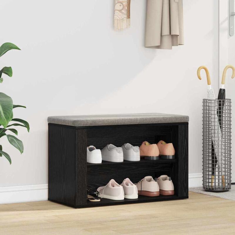 Rack à chaussures Chêne noir 75 x 35 x 45 cm Bois d'ingénierie