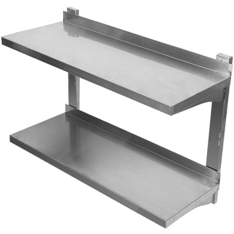 Rack a due strati in acciaio inossidabile con altezza regolabile