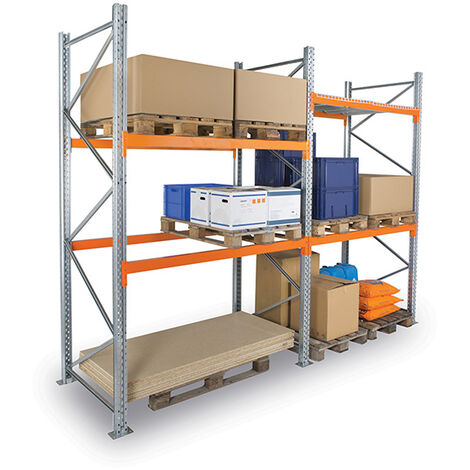 Rack à palettes à 2 niveaux : Hauteur 3000mm - Longueur 3300mm - Prof. 1100mm