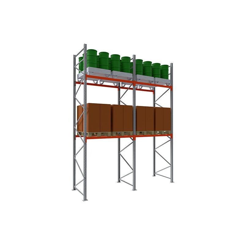 Matisère - Rack à palettes 2 niveaux - Élément suivant - Longueur 2700mm - Utilisable uniquement avec un module de départ - RAYPAL/P/2N/3518/S