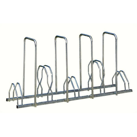 Klose Besser – Rack à vélos en acier galvanisé haute résistance 5 places – Supports de roue soudés – Arceaux de séparation 830 mm – Longueur 1m62