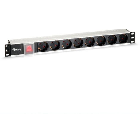 Rack aluminium 19 1u 8 Prises avec interrupteur