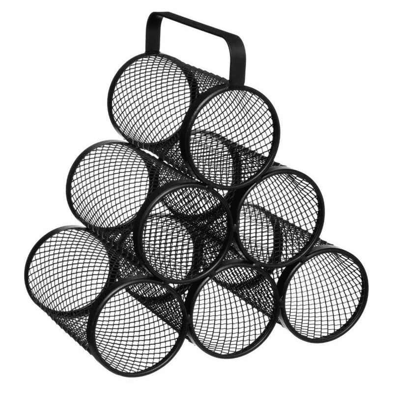 Pegane - Rack à bouteilles, range bouteilles en métal coloris noir - Longueur 28 x Profondeur 18,5 x Hauteur 25 cm