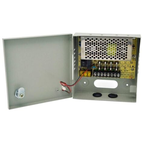 HOUSECURITY RACK BOX ALIMENTATORE STABILIZZATO 4 USCITE CANALI CENTRALINA TELECAMERA DC CCTV