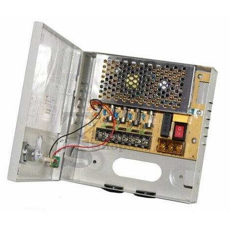 RACK BOX ALIMENTATORE STABILIZZATO 4 USCITE CANALI CENTRALINA TELECAMERA DC CCTV
