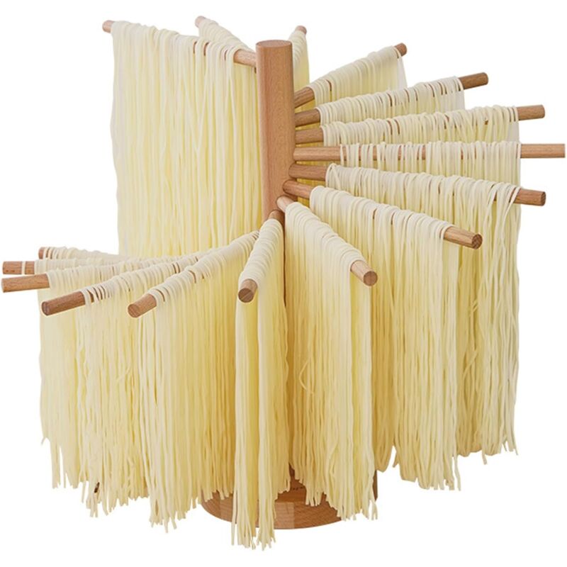 Rack de séchoir de pâtes, porte-séchage de pâtes, porte-séchage en bois pliable pour nouilles pour spaghetti maison installée rapide.