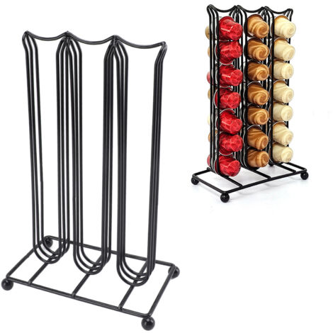 Rack Organisateur pour Capsules Nespresso de 42 Capsules en Fer et Noir pour Café