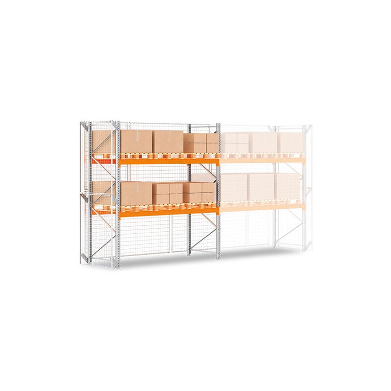 Matisère - Rack palette sécurisé 2 niveaux - Hauteur 3000mm - Longueur 3600mm - RAYPALSE/2N/30360