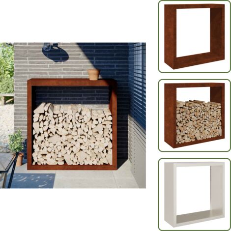 Rack per legna - vidaXL Rack per Legna da Ardere 100x40x100 cm in Acciaio Corten - Conservazione legna