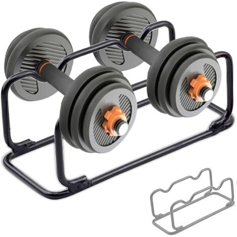 Rack Pour Halteres - Acier Carbone - Charge Maximale 300 Kg - Convient Pour Halteres Hexagonales Et Caoutchoutées - 1 Pièce