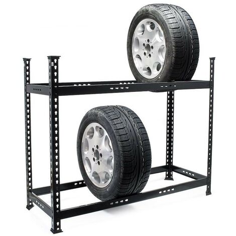 Rack Rangement Pneus Étagère Pour 6 à 8 Pneus Hauteur Réglable