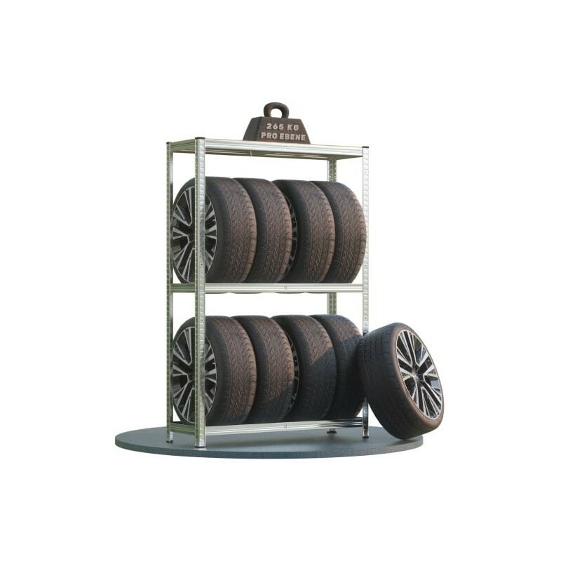 Le Poisson Qui Jardine - Rack Rangement Pneus Étagère Pour 8 Pneus 180 X120 x 40 cm - Charge 795 kg - En Acier Le Poisson Qui Jardine - Rack Rangement Pneus Étagère Pour 8 Pneus 180 X120 x 40 cm - Charge 795 kg - En Acier