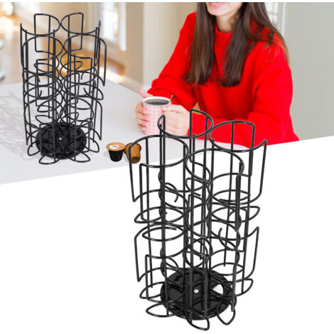 Rack Rotatif pour Capsules de Café - Rotateur à 360° en Métal de Haute Qualité - Capacité de Stockage Grande - Anti-Rayures et Longue Durée de Service
