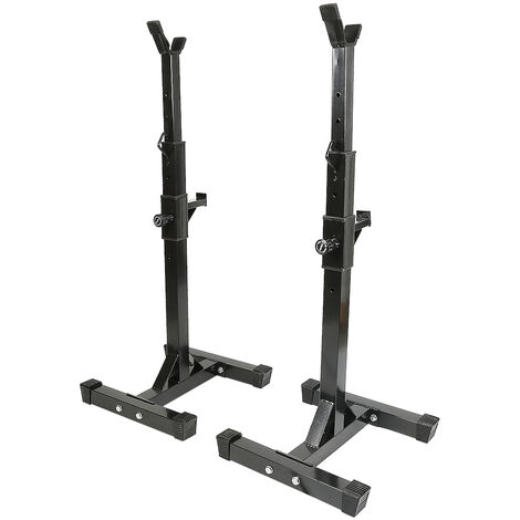 Rack Squat Regolabile Per Bodybuilding/Fitness e Palestra Rack Squat Letto per Sollevamento Pesi Supporto Nero - Nero