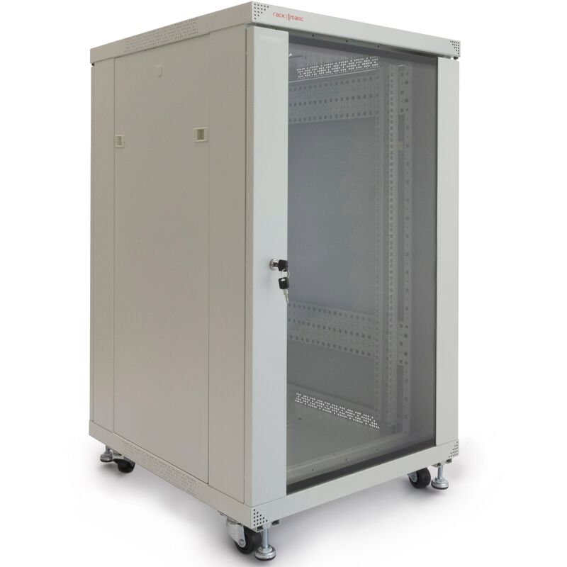 

RackMatic - Armario rack 19" de pie 20U 600x600x1000mm blanco MobiRack de RackMatic