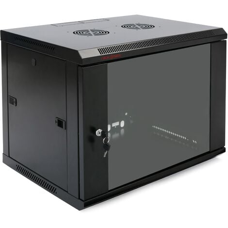 RackMatic - Armario rack mural 19" 6U 600x450x370mm pared negro SOHORack de RackMatic