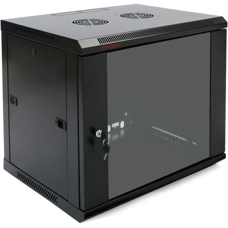 RackMatic - Armario rack mural 19" 9U 600x450x500mm pared negro SOHORack de RackMatic