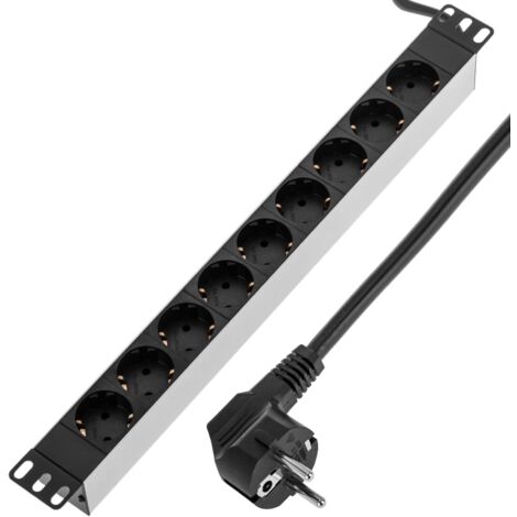RackMatic - Barre multiprise per serveur rack 19" avec 9 schuko aluminium