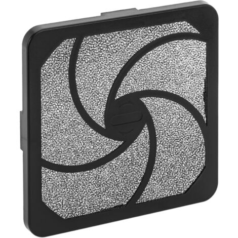 RackMatic - Grille d'aération en plastique avec languettes et filtre en mousse pour ventilateurs de 120 mm