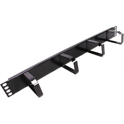 RackMatic - Guide câbles pour serveur rack 19" 1U Panneau de gestion de câbles avec 4 anneaux