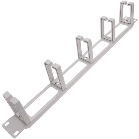 RackMatic - Guide câbles pour serveur rack 19" 1U Panneau de gestion de câbles avec 5 anneaux blanc