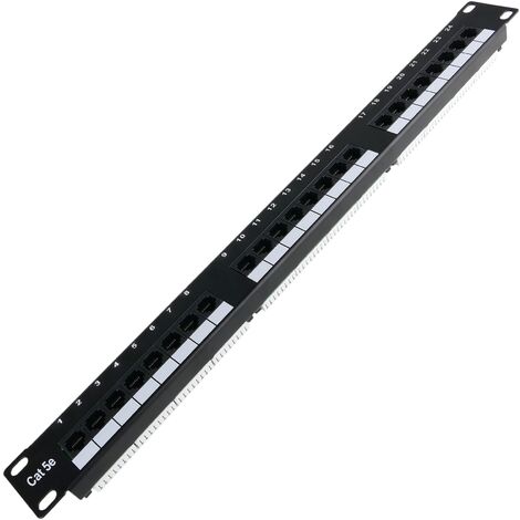 RackMatic - Panneau de brassage 1U 24 RJ45 UTP Cat.5e noir