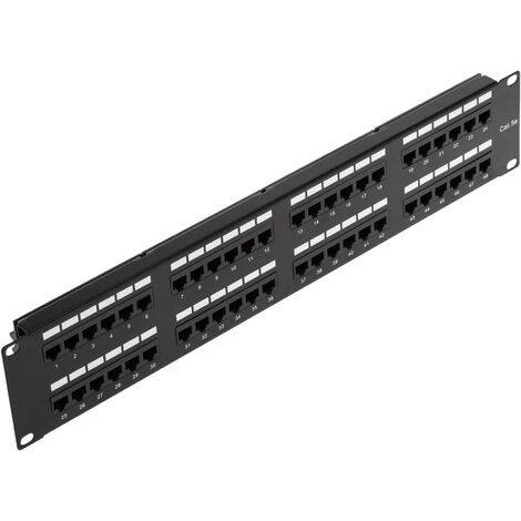 RackMatic - Panneau de brassage 48 RJ45 Cat.5e UTP 2U noir