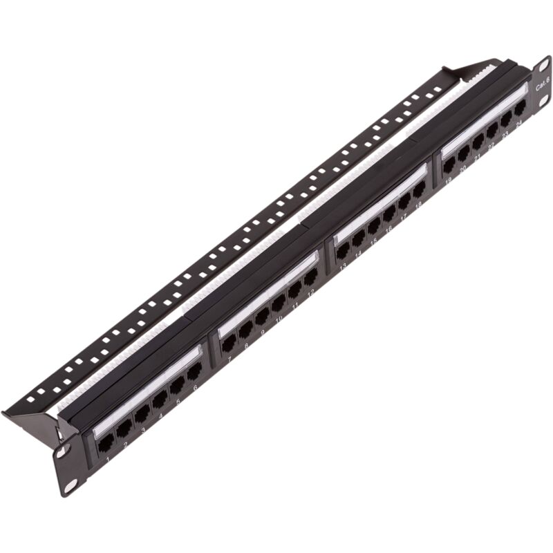 Image of Patch panel 24 x RJ45 utp cat.6 1Gb Ethernet - Rackmatic